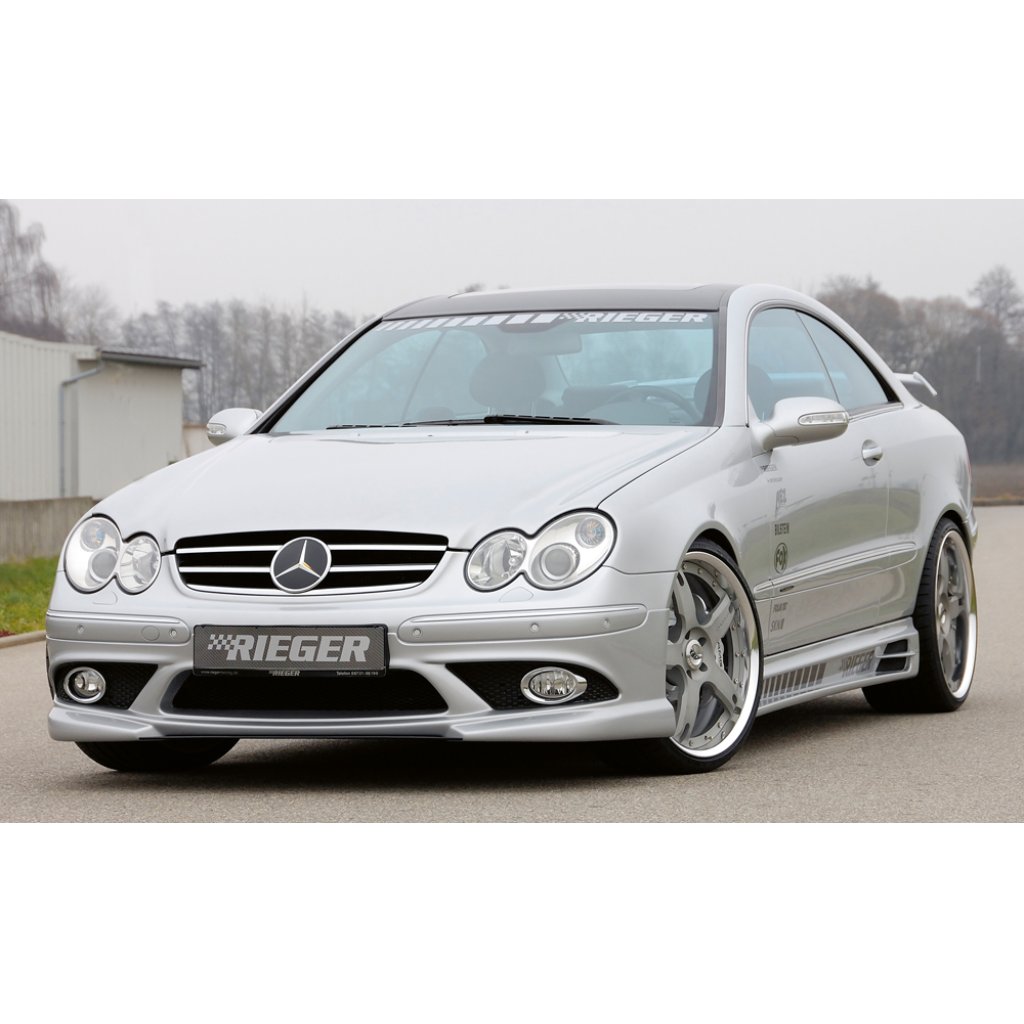 Rieger boční práh mont. strana levá pro Mercedes CLK W209 kabriolet, kupé vč. faceliftu, r.v. 00/02-06/04, 07/04-, plast ABS bez povrchové úpravy, s prolisem, s prolisem a dvěma výřezy