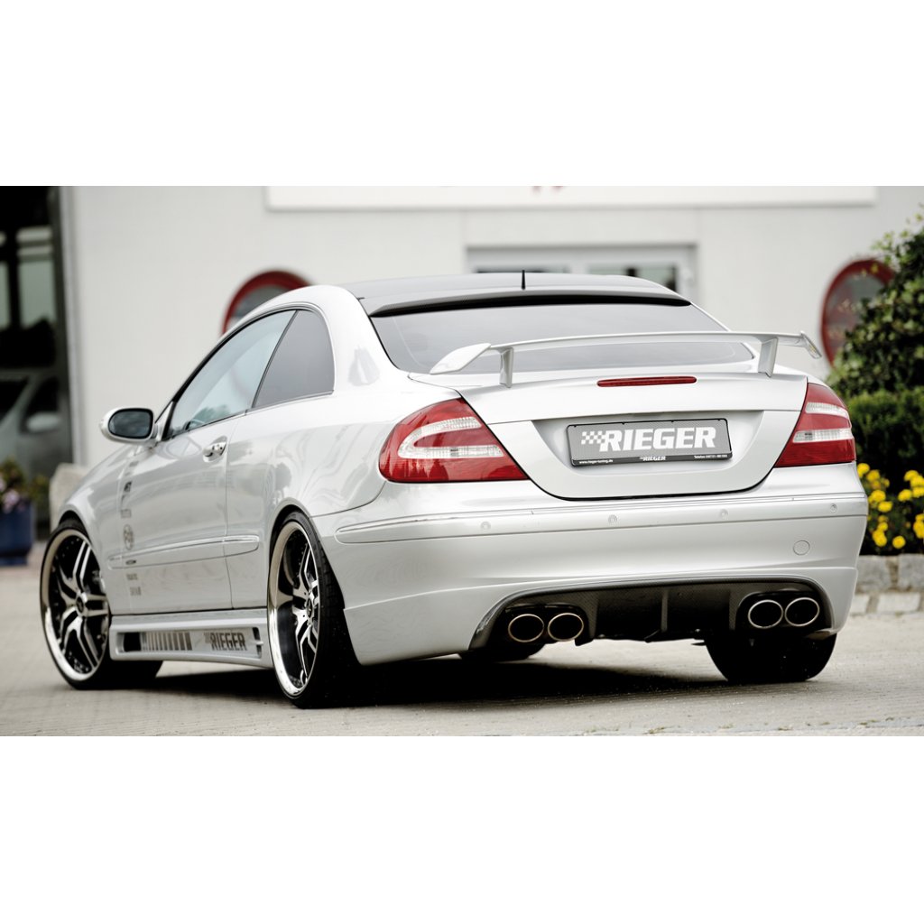 Rieger boční práh mont. strana levá pro Mercedes CLK W209 kabriolet, kupé vč. faceliftu, r.v. 00/02-06/04, 07/04-, plast ABS bez povrchové úpravy, s prolisem, s prolisem a dvěma výřezy