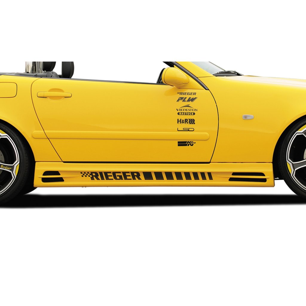 Rieger boční práh mont. strana levá pro Mercedes SLK R170, r.v. 01/01-, 09/96-12/00, plast ABS bez povrchové úpravy, s prolisem, s prolisem a dvěma výřezy
