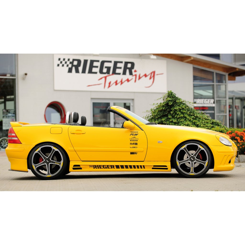 Rieger boční práh mont. strana levá pro Mercedes SLK R170, r.v. 01/01-, 09/96-12/00, plast ABS bez povrchové úpravy, s prolisem, s prolisem a dvěma výřezy
