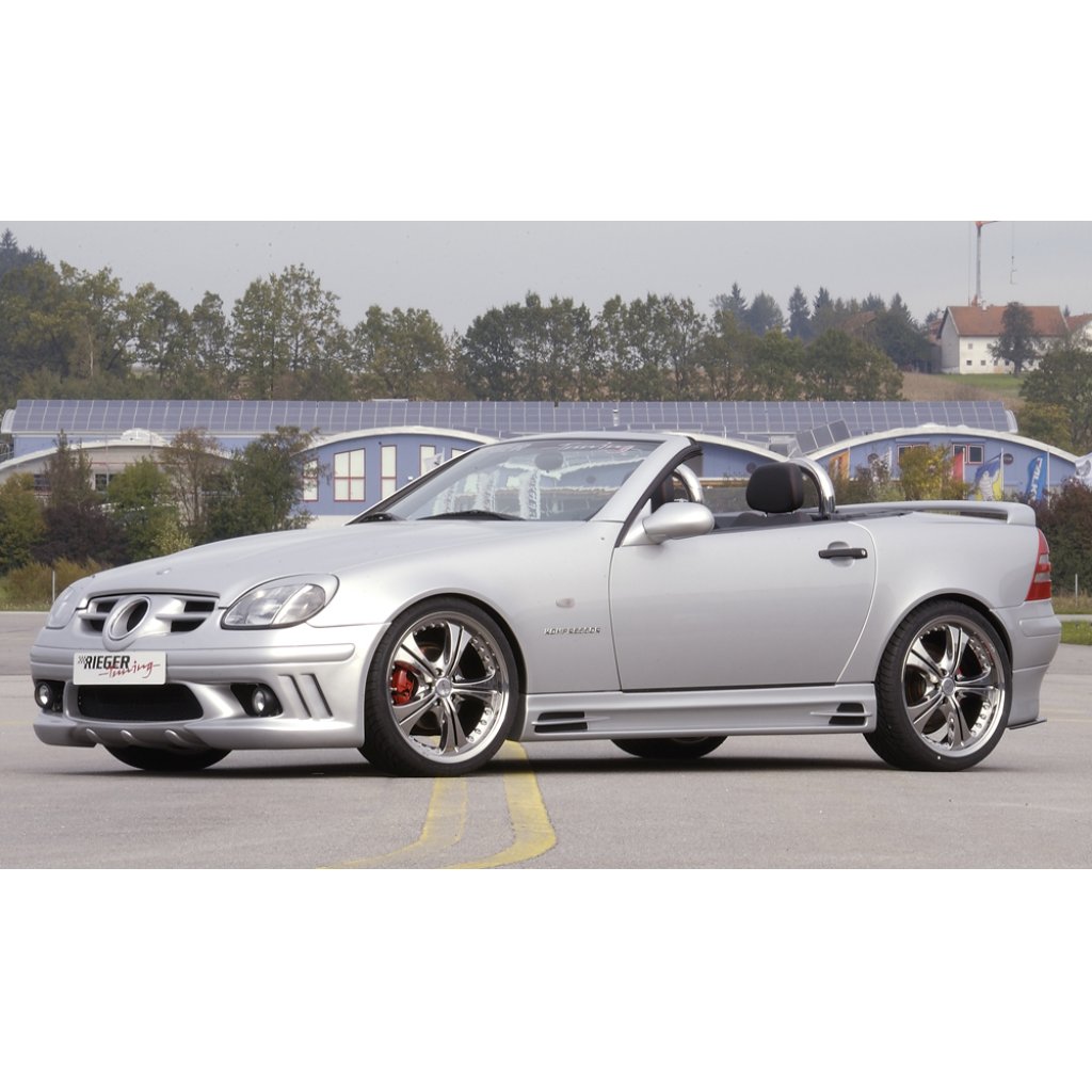 Rieger boční práh mont. strana levá pro Mercedes SLK R170, r.v. 01/01-, 09/96-12/00, plast ABS bez povrchové úpravy, s prolisem, s prolisem a dvěma výřezy