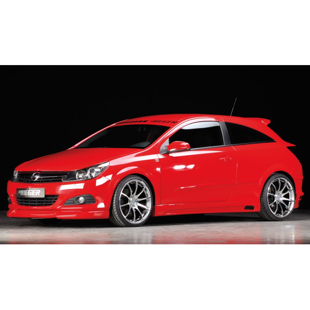 Rieger boční práh mont. strana levá pro Opel Astra H GTC, Twin-Top 3-dvéř., kabriolet, plast ABS bez povrchové úpravy, s prolisem a výřezem
