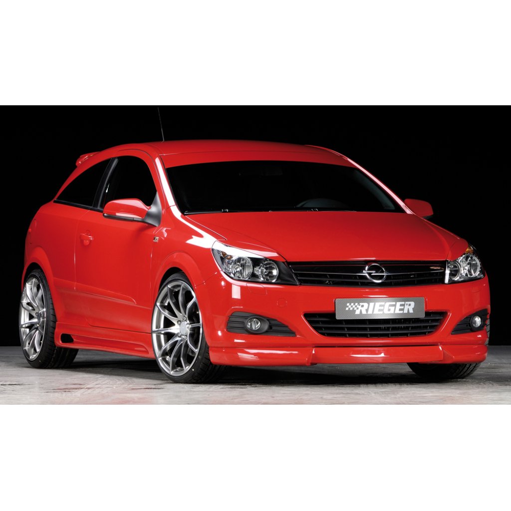 Rieger boční práh mont. strana levá pro Opel Astra H GTC, Twin-Top 3-dvéř., kabriolet, plast ABS bez povrchové úpravy, s prolisem a výřezem