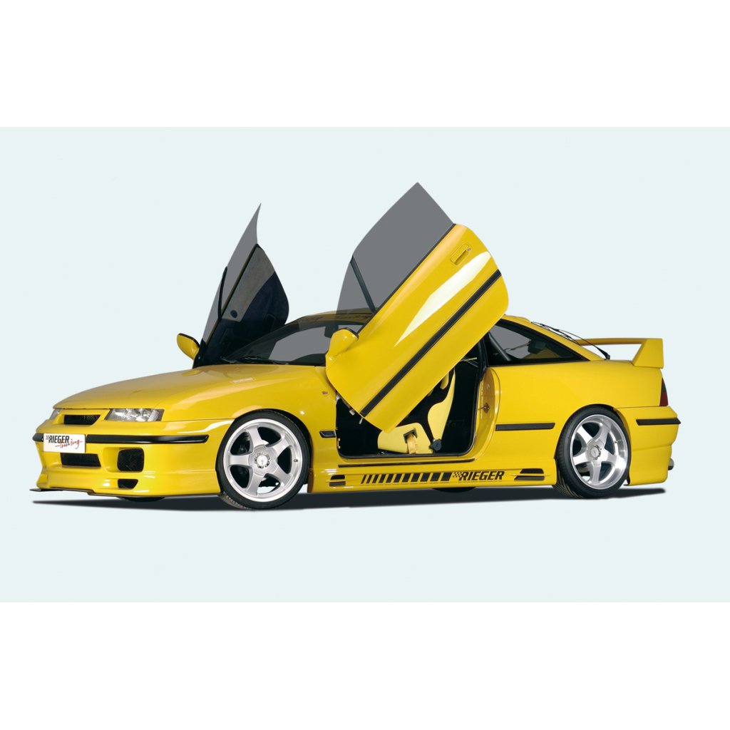 Rieger boční práh mont. strana levá pro Opel Calibra A 3-dvéř., r.v. 03/90-, plast ABS bez povrchové úpravy, s prolisem, s prolisem a dvěma výřezy