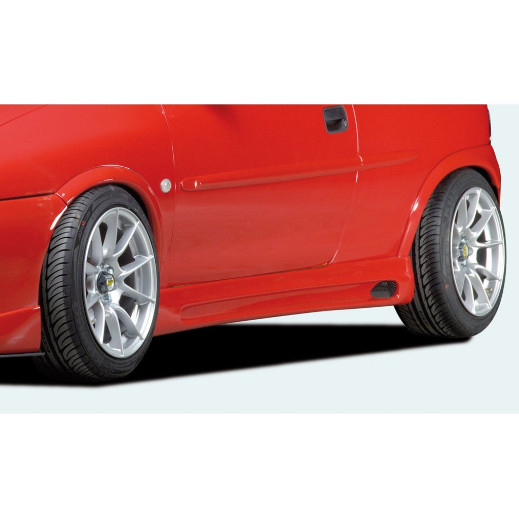 Rieger boční práh mont. strana levá pro Opel Corsa B 3-dvéř. vč. faceliftu, r.v. 02/93-09/96, 11/96-, plast ABS bez povrchové úpravy, s prolisem a výřezem