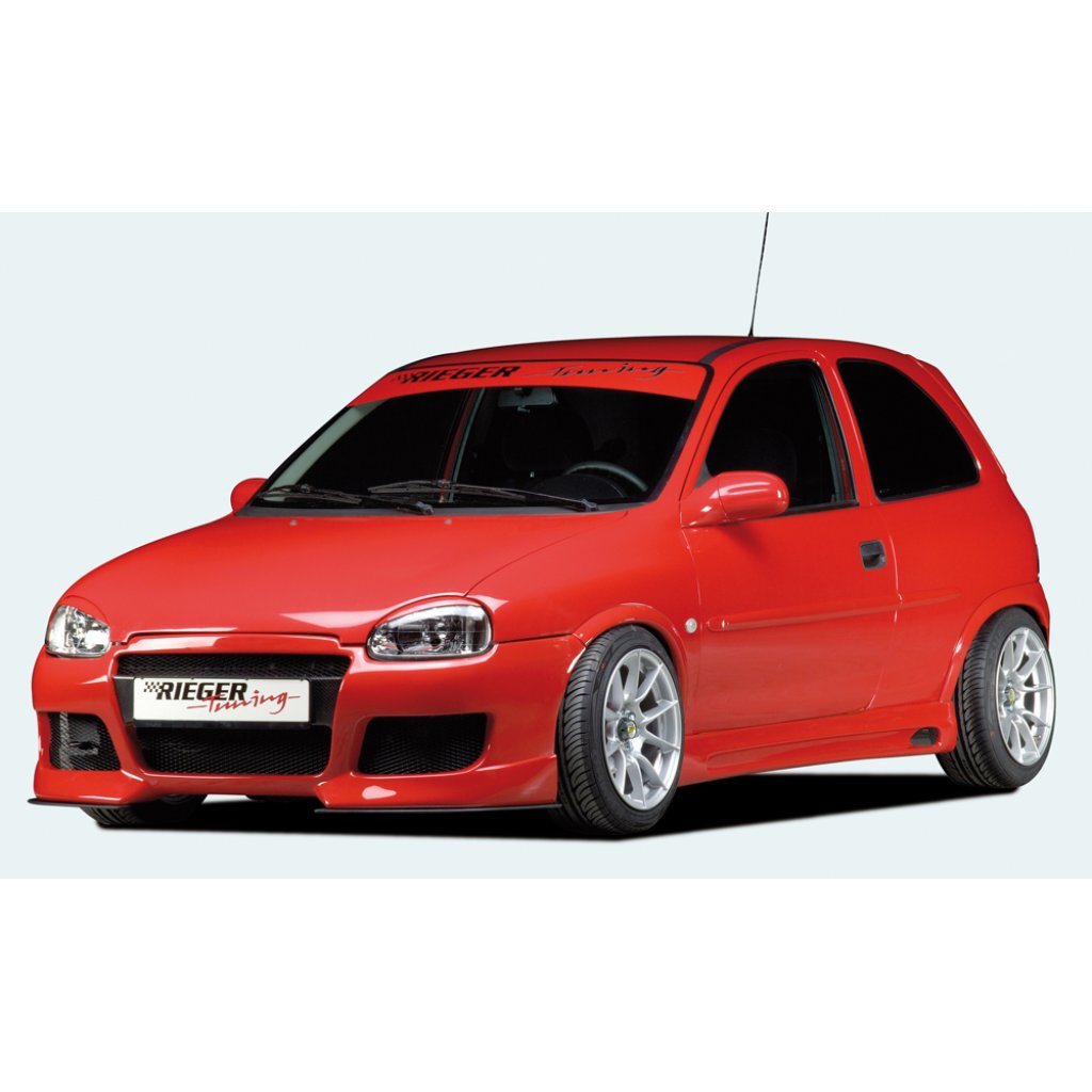 Rieger boční práh mont. strana levá pro Opel Corsa B 3-dvéř. vč. faceliftu, r.v. 02/93-09/96, 11/96-, plast ABS bez povrchové úpravy, s prolisem a výřezem