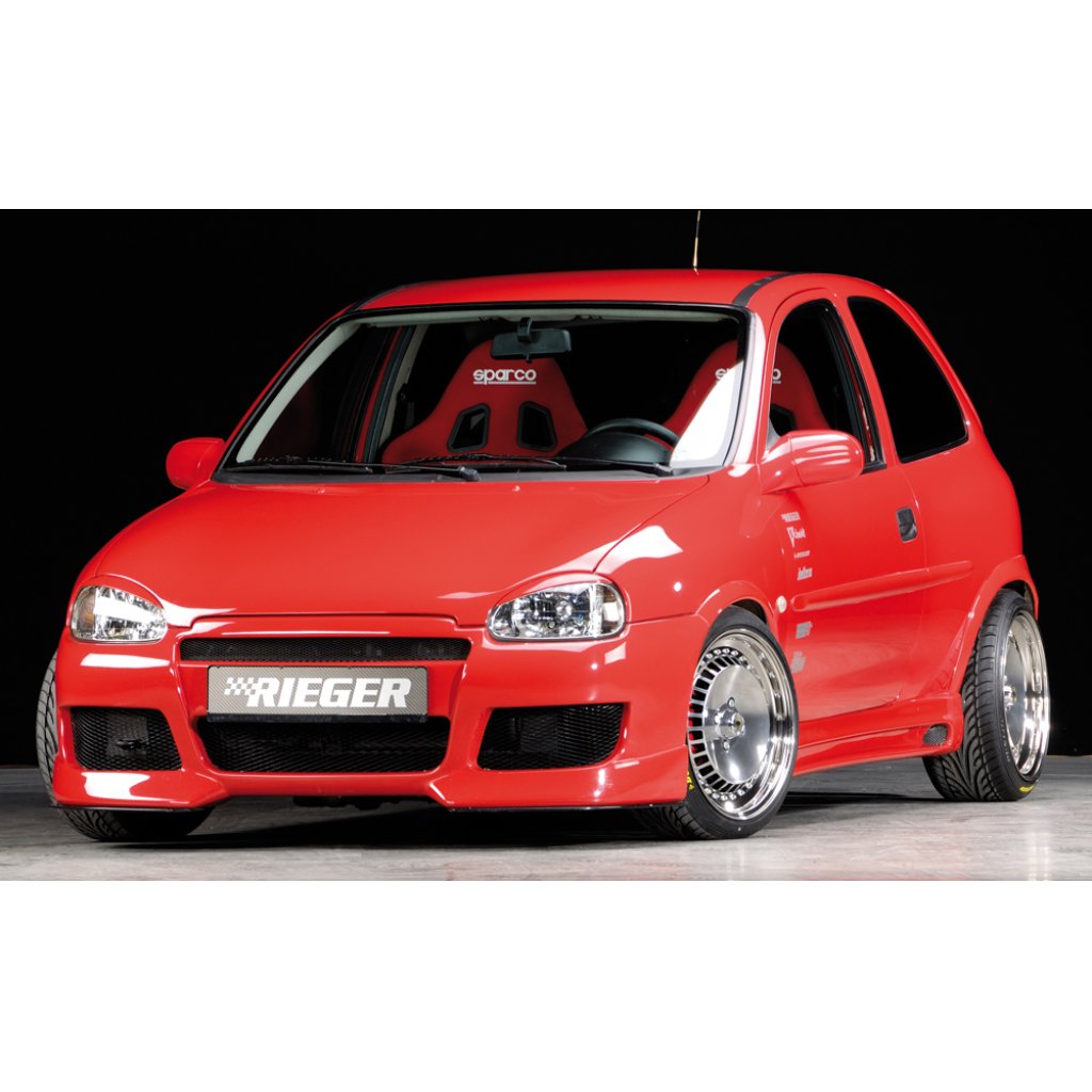 Rieger boční práh mont. strana levá pro Opel Corsa B 3-dvéř. vč. faceliftu, r.v. 02/93-09/96, 11/96-, plast ABS bez povrchové úpravy, s prolisem a výřezem