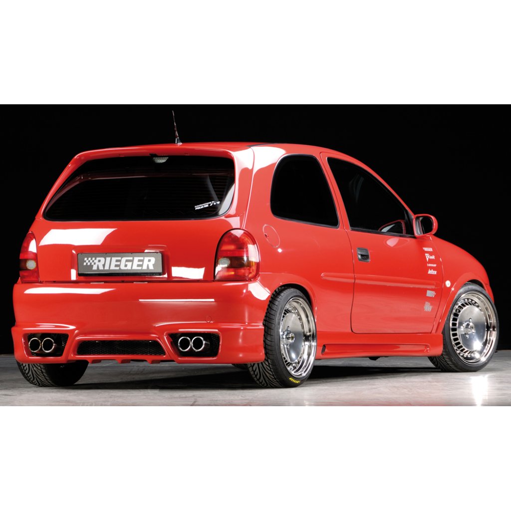 Rieger boční práh mont. strana levá pro Opel Corsa B 3-dvéř. vč. faceliftu, r.v. 02/93-09/96, 11/96-, plast ABS bez povrchové úpravy, s prolisem a výřezem