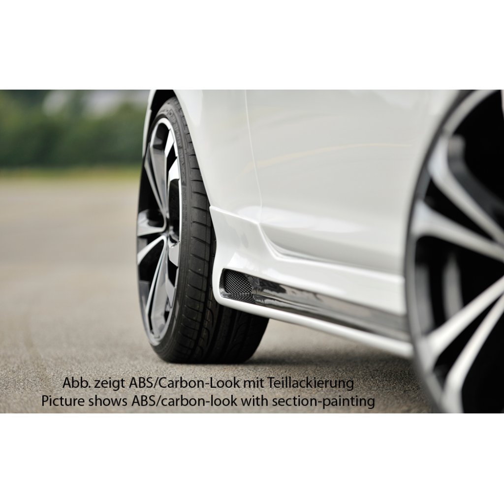 Rieger boční práh mont. strana levá pro Opel Corsa D 3-dvéř. vč. faceliftu, r.v. 01/11-, 07/06-12/10, plast ABS s povrchovou úpravou Carbon-Look, s prolisem a výřezem