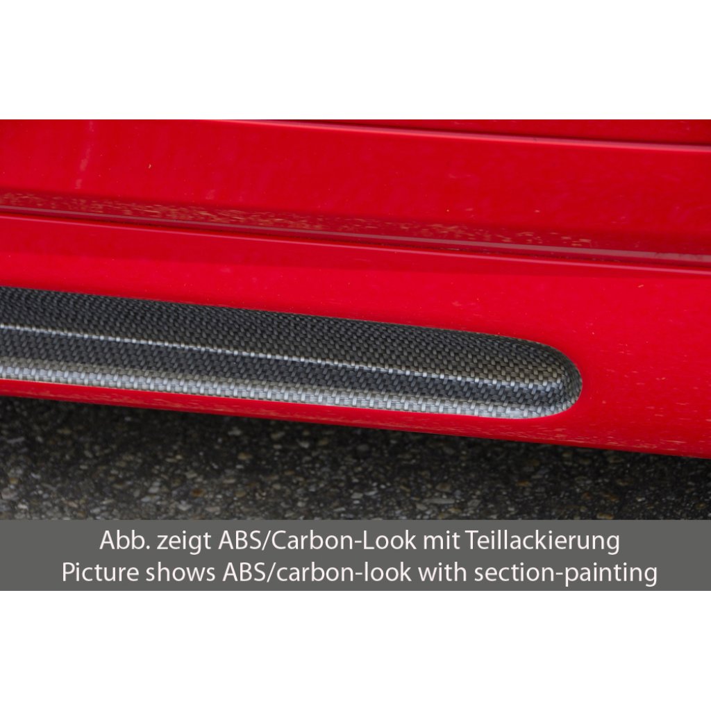 Rieger boční práh mont. strana levá pro Opel Corsa D 3-dvéř. vč. faceliftu, r.v. 01/11-, 07/06-12/10, plast ABS s povrchovou úpravou Carbon-Look, s prolisem a výřezem