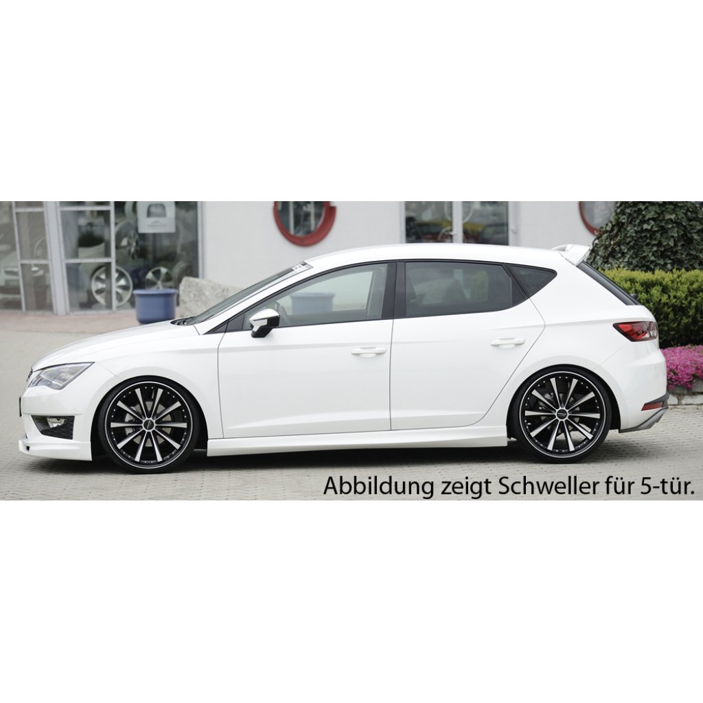 Rieger boční práh mont. strana levá pro Seat Leon 5F 3-dvéř. (sc), r.v. 10/12-, plast ABS bez povrchové úpravy
