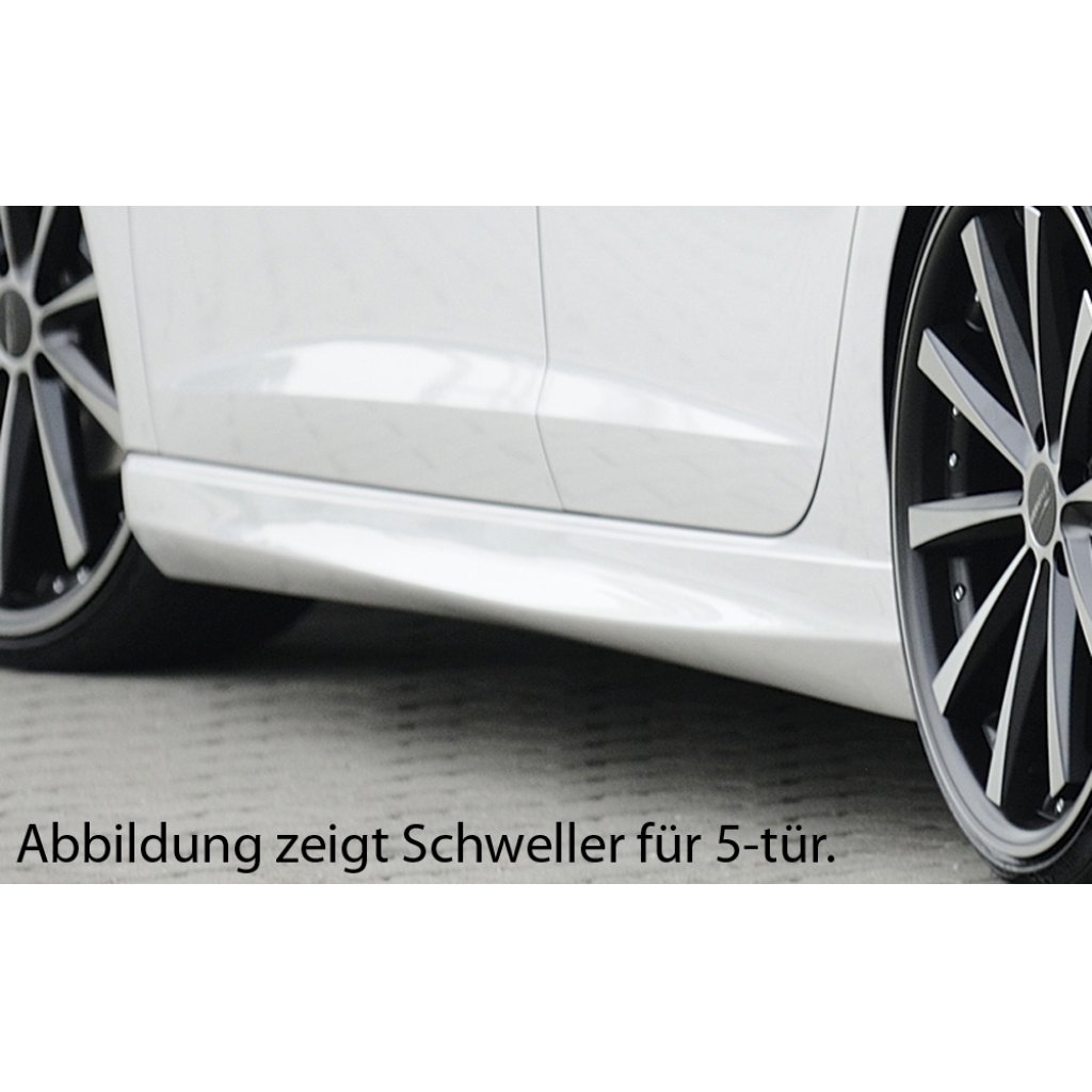 Rieger boční práh mont. strana levá pro Seat Leon FR 5F 3-dvéř. (sc), r.v. 01/13-, plast ABS bez povrchové úpravy