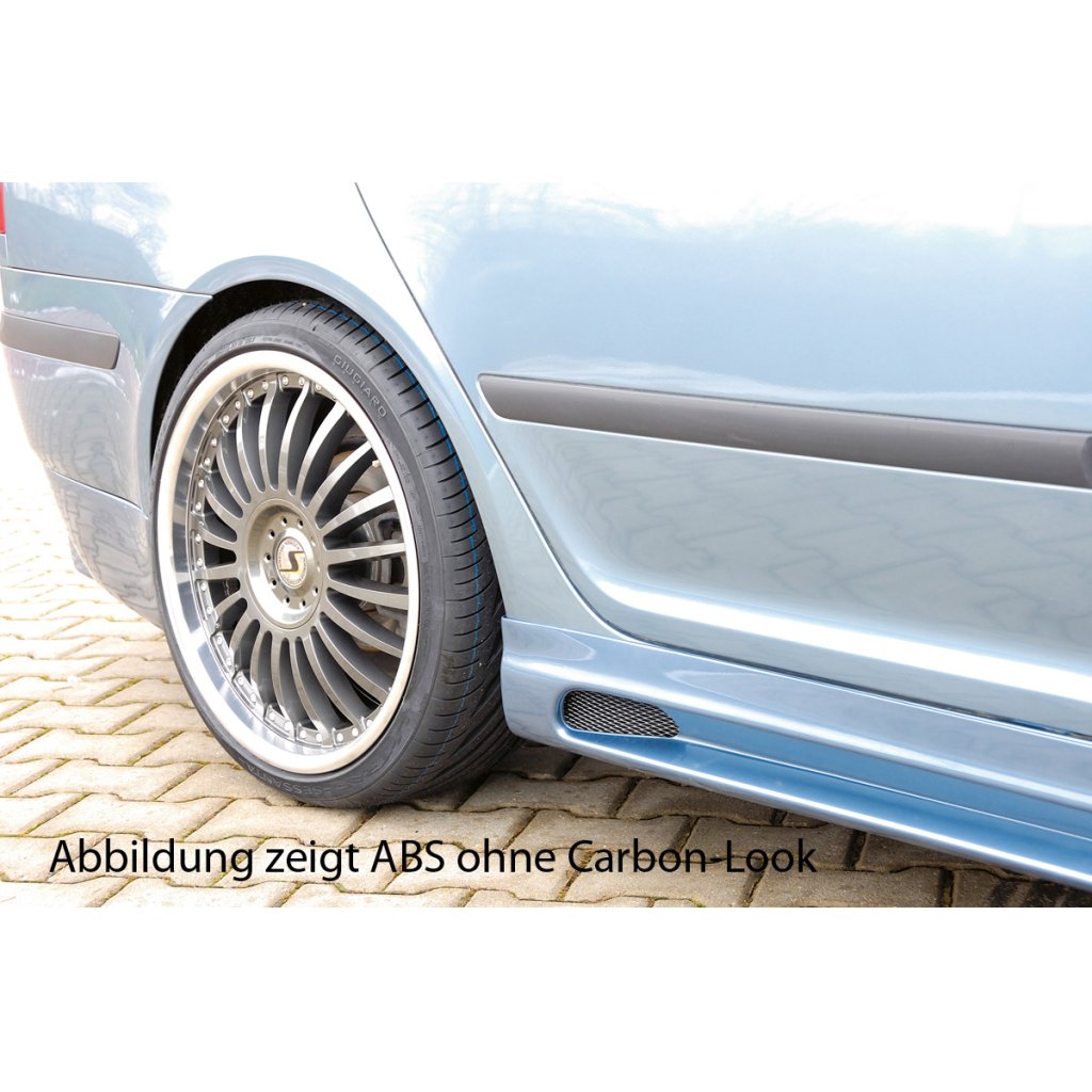 Rieger boční práh mont. strana levá pro Škoda Octavia 1Z combi, sedan, r.v. 06/04-, plast ABS s povrchovou úpravou Carbon-Look, s prolisem a výřezem