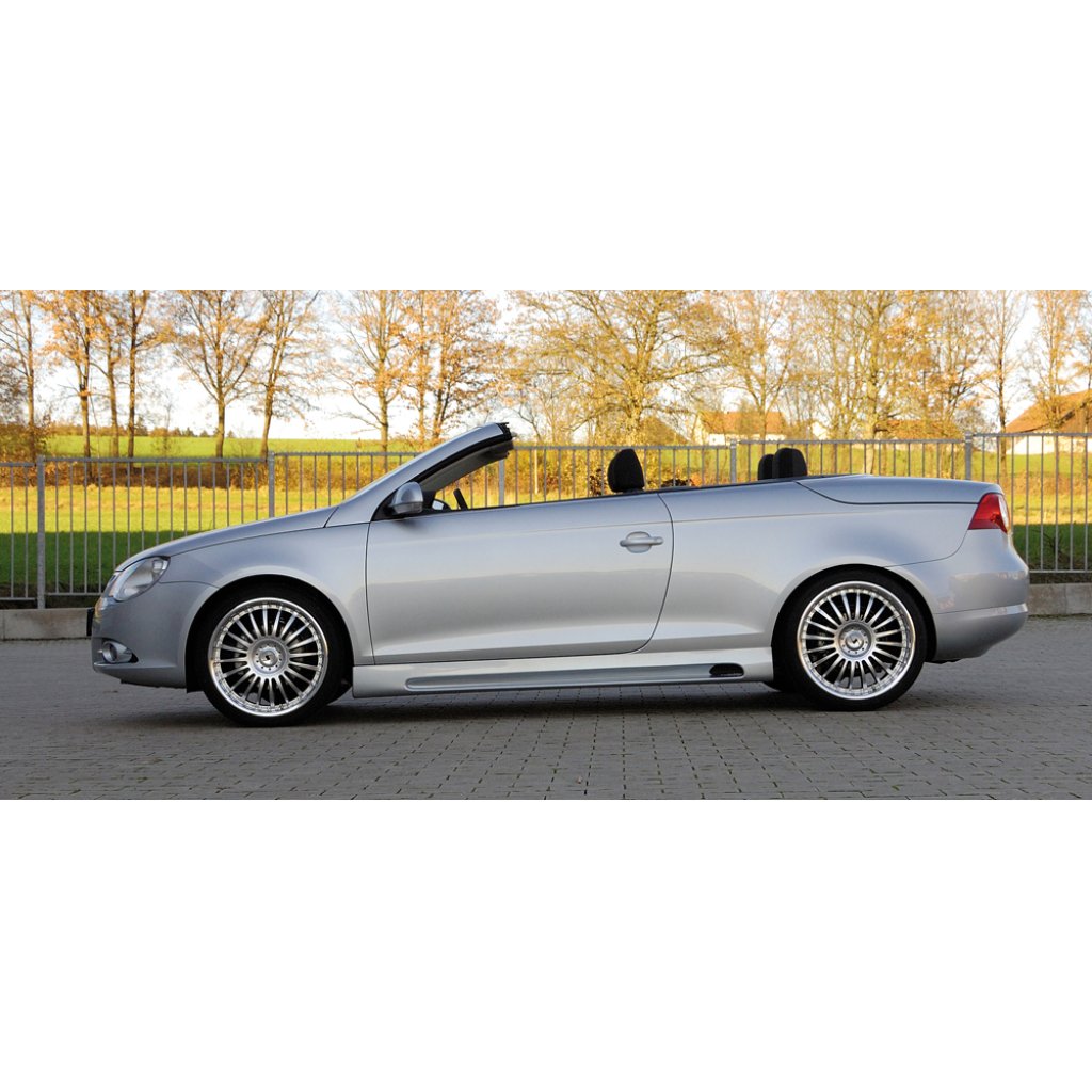 Rieger boční práh mont. strana levá pro Volkswagen Eos 1F vč. faceliftu, r.v. 04/06/-11/10, 12/10-, plast ABS bez povrchové úpravy, s prolisem a výřezem