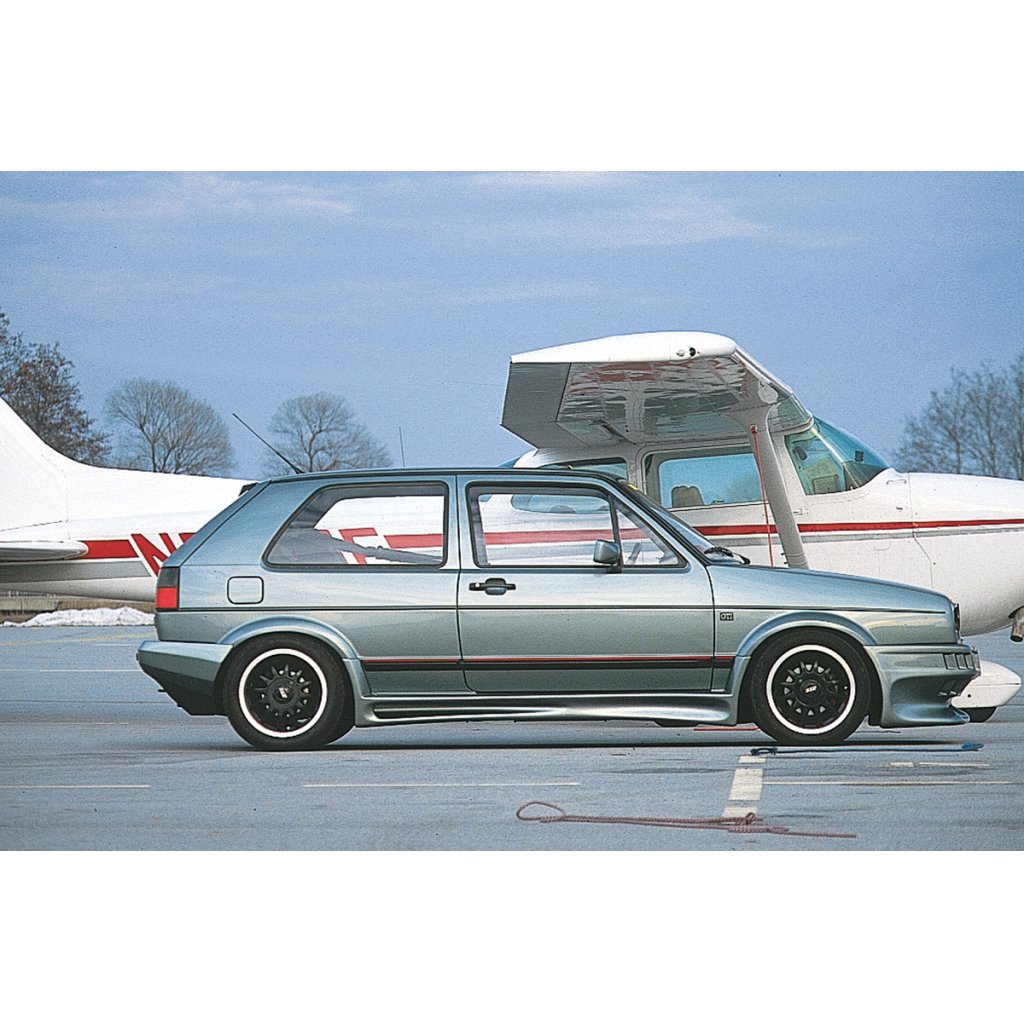 Rieger boční práh mont. strana levá pro Volkswagen Golf 2, r.v. 83-91, GFK (laminát), GTS