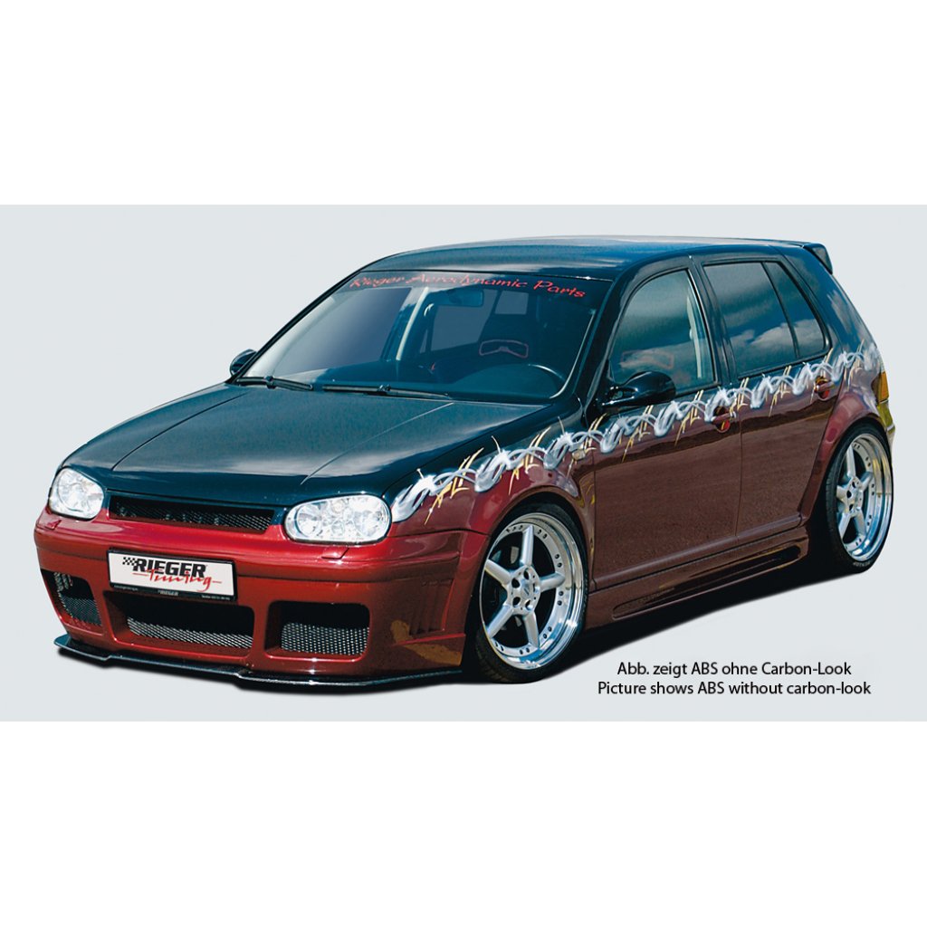 Rieger boční práh mont. strana levá pro Volkswagen Golf 4 1J 3-dvéř., 5-dvéř., combi, r.v. 10/97-03, plast ABS s povrchovou úpravou Carbon-Look, s prolisem a výřezem