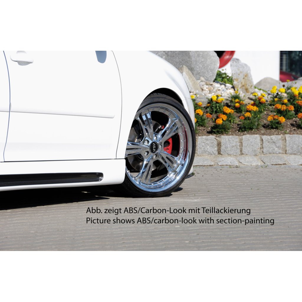 Rieger boční práh mont. strana levá pro Volkswagen Golf 5 1K 5-dvéř., GTI, R32, plast ABS bez povrchové úpravy, s prolisem a výřezem