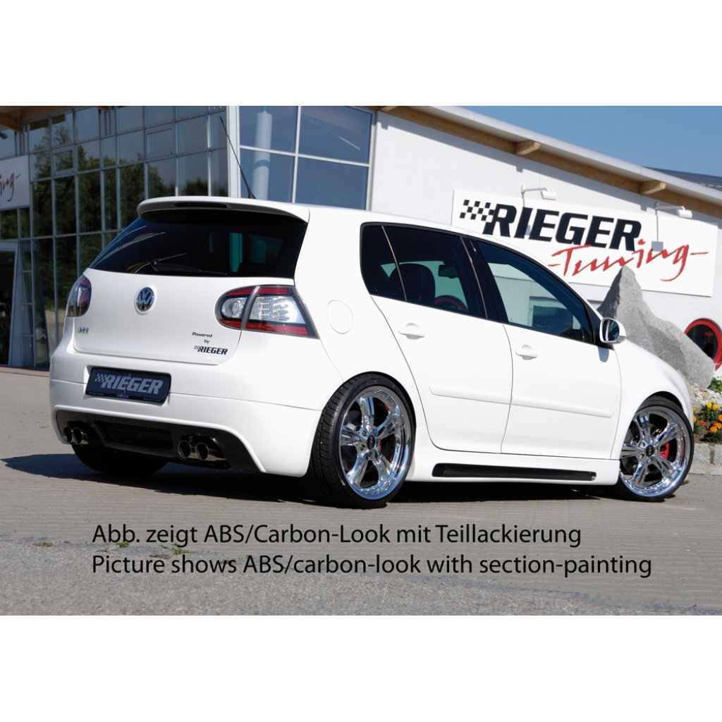 Rieger boční práh mont. strana levá pro Volkswagen Golf 5 1K 5-dvéř., GTI, R32, plast ABS bez povrchové úpravy, s prolisem a výřezem