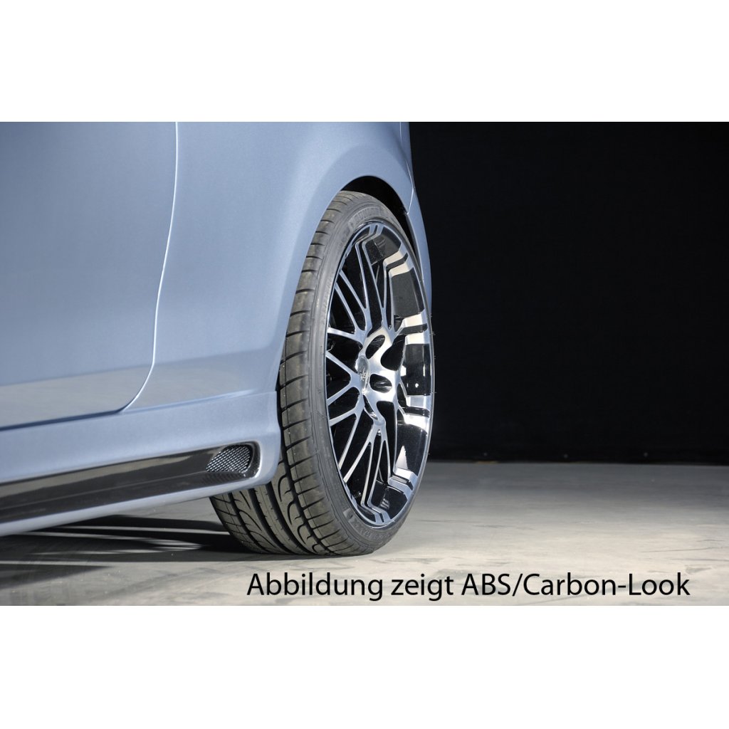 Rieger boční práh mont. strana levá pro Volkswagen Golf 6 vč. GTD, GTI 3-dvéř., 5-dvéř., kabriolet, variant, plast ABS bez povrchové úpravy, s prolisem a výřezem