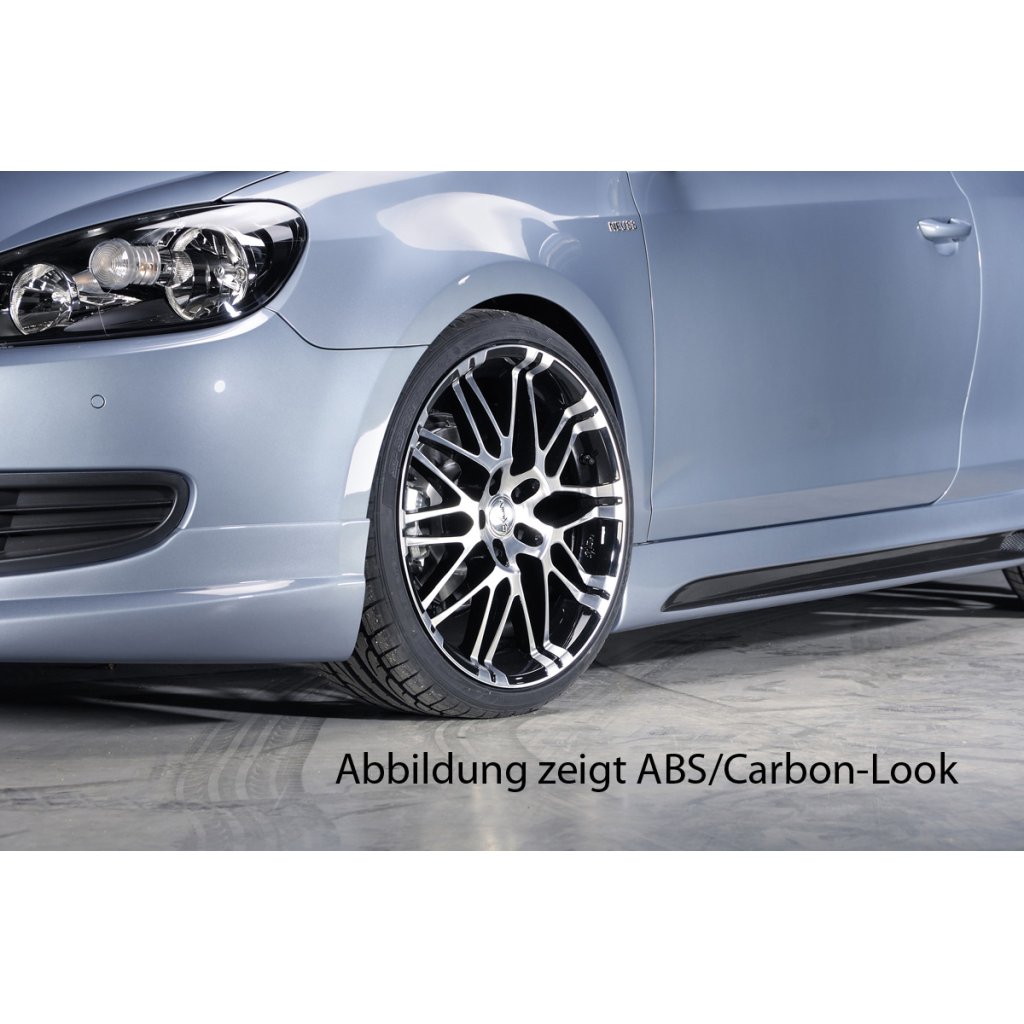 Rieger boční práh mont. strana levá pro Volkswagen Golf 6 vč. GTD, GTI 3-dvéř., 5-dvéř., kabriolet, variant, plast ABS bez povrchové úpravy, s prolisem a výřezem