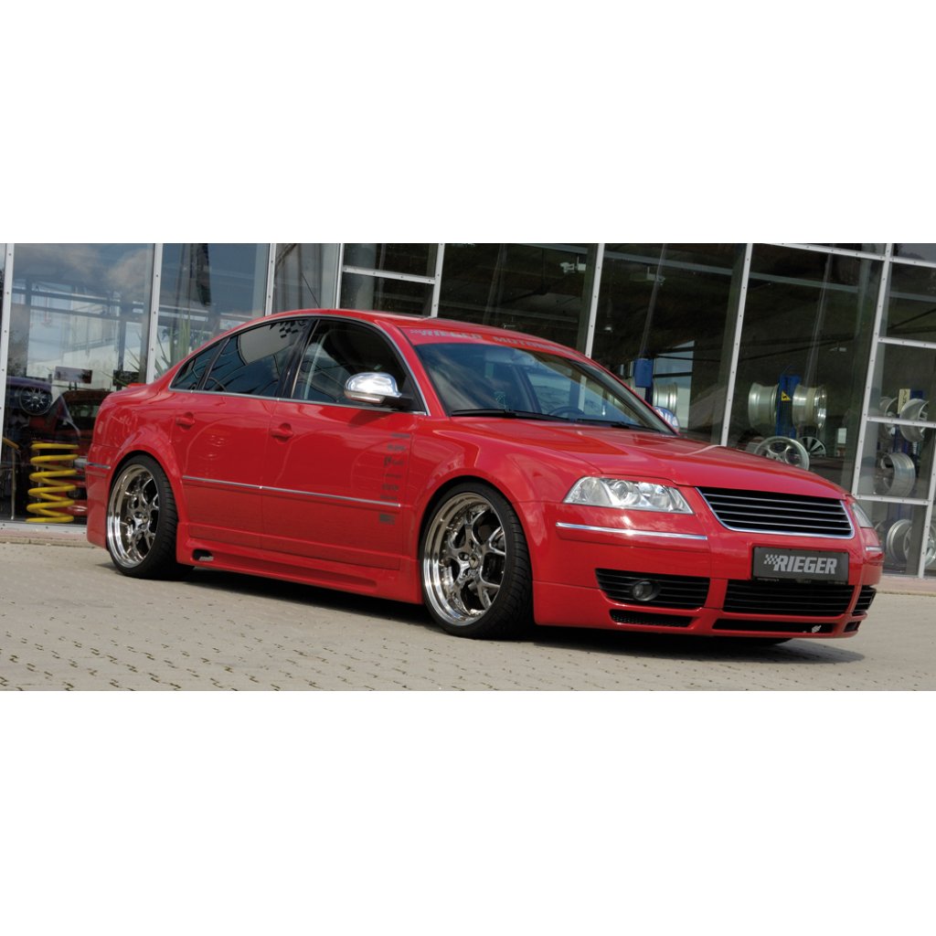 Rieger boční práh mont. strana levá pro Volkswagen Passat 3B, 3BG combi, sedan, plast ABS bez povrchové úpravy, s prolisem a výřezem