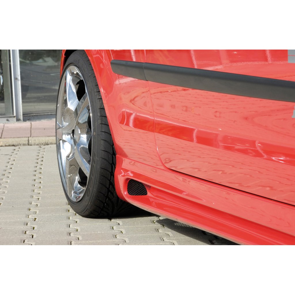 Rieger boční práh mont. strana levá pro Volkswagen Polo 5 9N 3-dvéř., 5-dvéř. po faceliftu, r.v. 00/06-, 10/01-03, plast ABS bez povrchové úpravy, s prolisem a výřezem