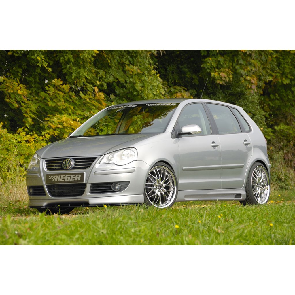 Rieger boční práh mont. strana levá pro Volkswagen Polo 5 9N 3-dvéř., 5-dvéř. po faceliftu, r.v. 00/06-, 10/01-03, plast ABS bez povrchové úpravy, s prolisem a výřezem