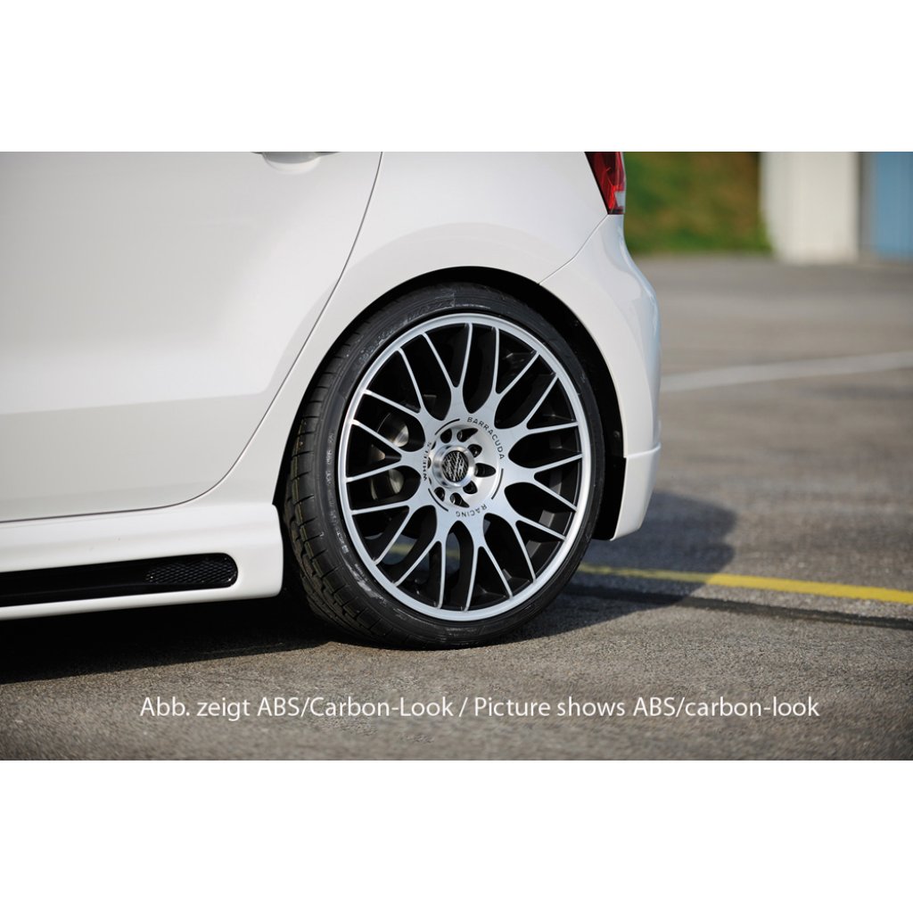 Rieger boční práh mont. strana levá pro Volkswagen Polo 6 6R, GTI 3-dvéř., 5-dvéř. vč. faceliftu, r.v. 02/14-, 04/09-01/14, 05/10-, 05/10-01/14, plast ABS bez povrchové úpravy, s prolisem a výřezem