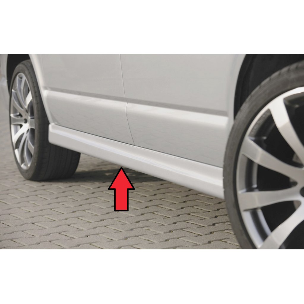 Rieger boční práh mont. strana levá pro Volkswagen T5 bus vč. faceliftu, r.v. 04/03-08/09, 09/09-, plast ABS bez povrchové úpravy