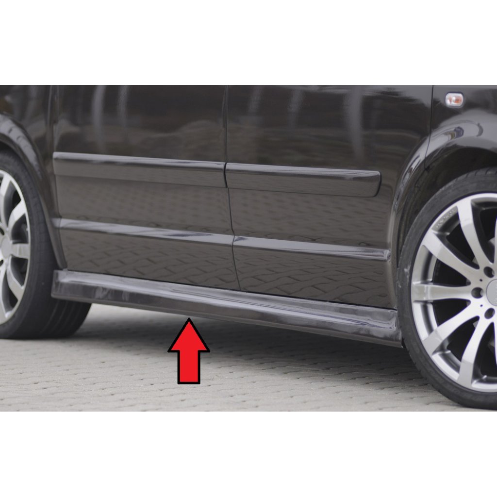 Rieger boční práh mont. strana levá pro Volkswagen T5 bus vč. faceliftu, r.v. 04/03-08/09, 09/09-, plast ABS bez povrchové úpravy