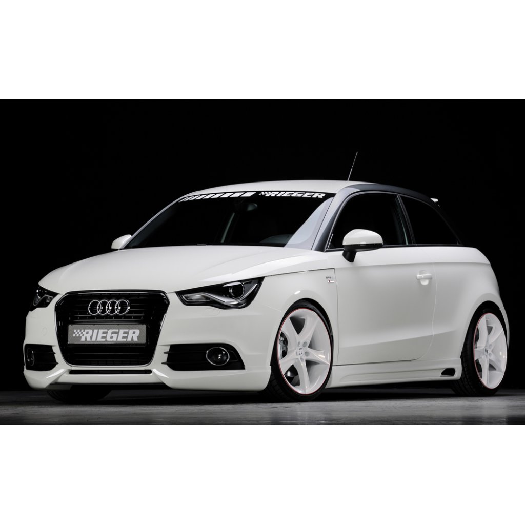 Rieger boční práh mont. strana pravá pro Audi A1 8X 3-dvéř., 5-dvéř. (sportback) vč. faceliftu, r.v. 02/15-, 08/10-12/14, plast ABS bez povrchové úpravy, s prolisem a výřezem