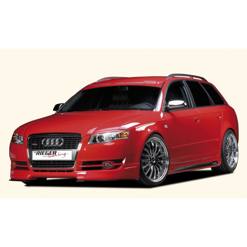 Rieger boční práh mont. strana pravá pro Audi A4 8E avant, sedan po faceliftu, r.v. 11/00-10/04, 11/04-, plast ABS s povrchovou úpravou Carbon-Look, s prolisem a výřezem