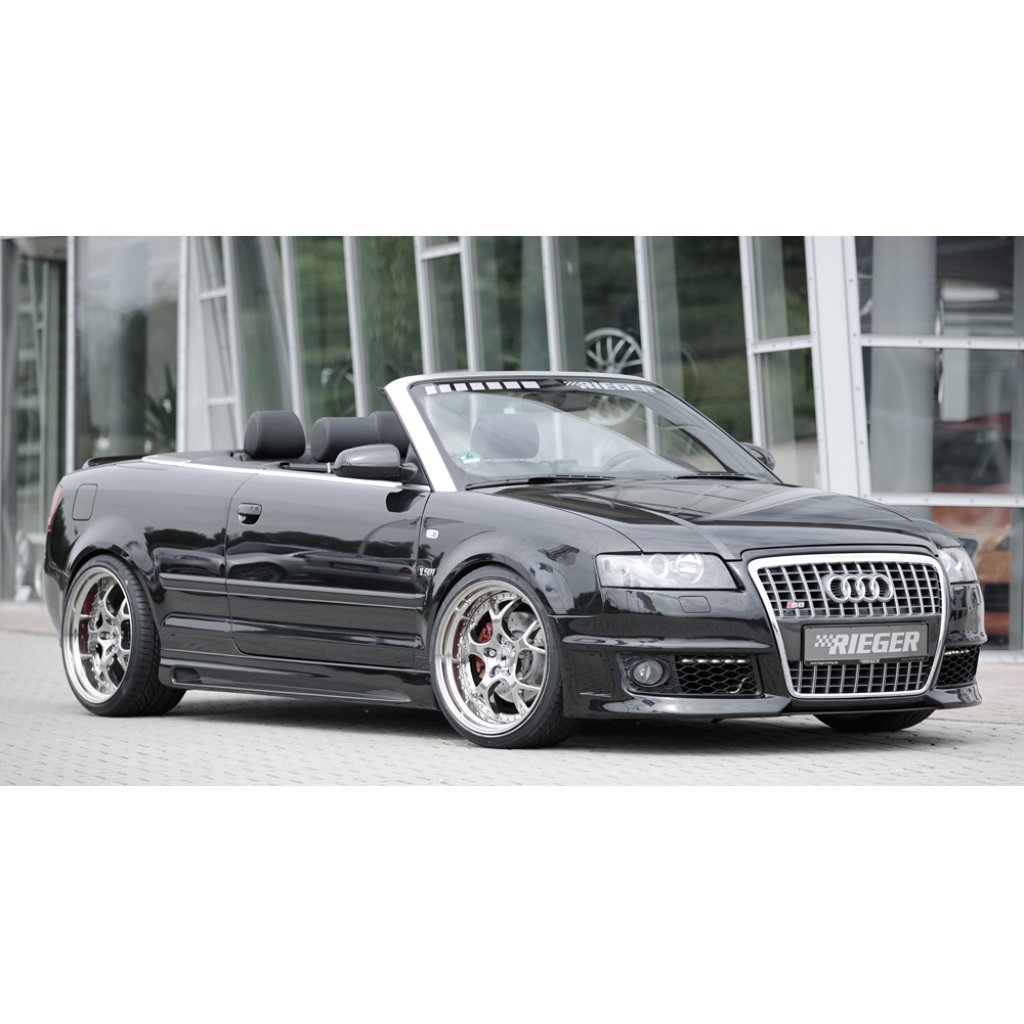 Rieger boční práh mont. strana pravá pro Audi A4 8H kabriolet, r.v. 04/02-, plast ABS s povrchovou úpravou Carbon-Look, s prolisem a výřezem