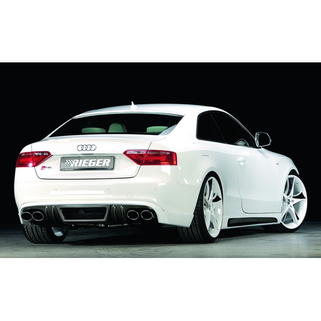 Rieger boční práh mont. strana pravá pro Audi A5 B8, B81 kabriolet, kupé vč. faceliftu, r.v. 06/07-07/11, 10/11-06/16, plast ABS s povrchovou úpravou Carbon-Look, s prolisem a výřezem