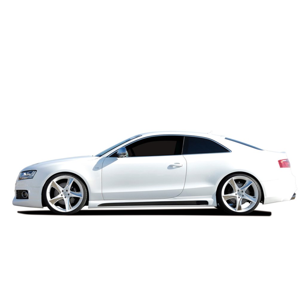 Rieger boční práh mont. strana pravá pro Audi A5 B8, B81 kabriolet, kupé vč. faceliftu, r.v. 06/07-07/11, 10/11-06/16, plast ABS s povrchovou úpravou Carbon-Look, s prolisem a výřezem