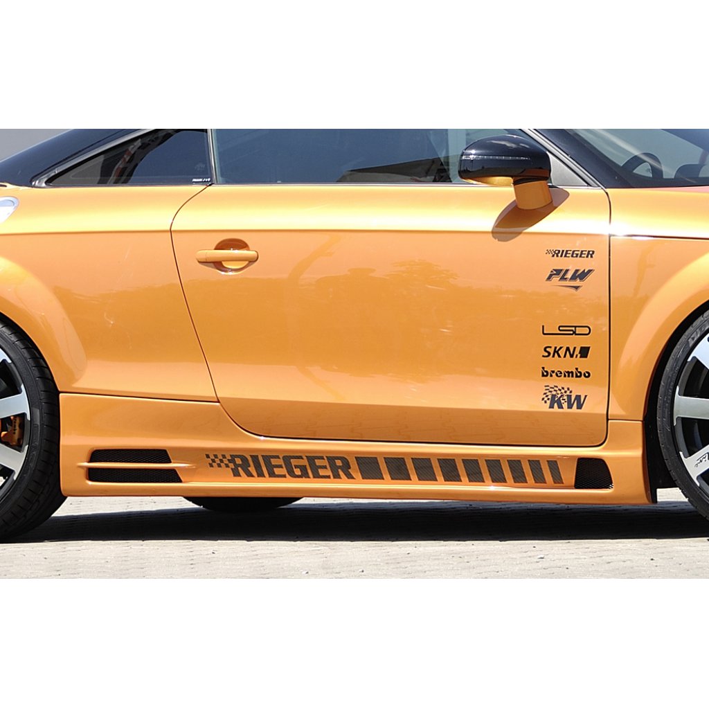 Rieger boční práh mont. strana pravá pro Audi TT 8J kupé, roadster, r.v. 09/06-, plast ABS bez povrchové úpravy, s prolisem, s prolisem a dvěma výřezy