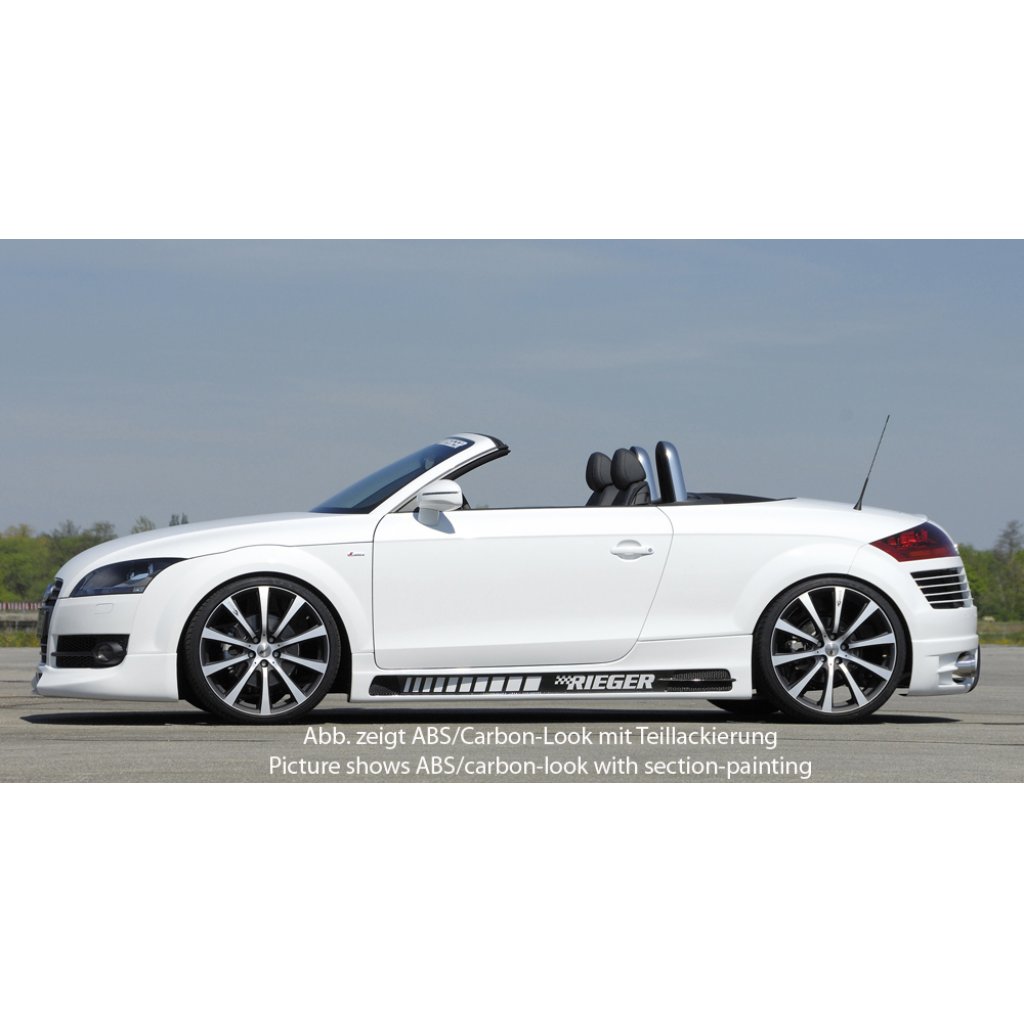 Rieger boční práh mont. strana pravá pro Audi TT 8J kupé, roadster, r.v. 09/06-, plast ABS s povrchovou úpravou Carbon-Look