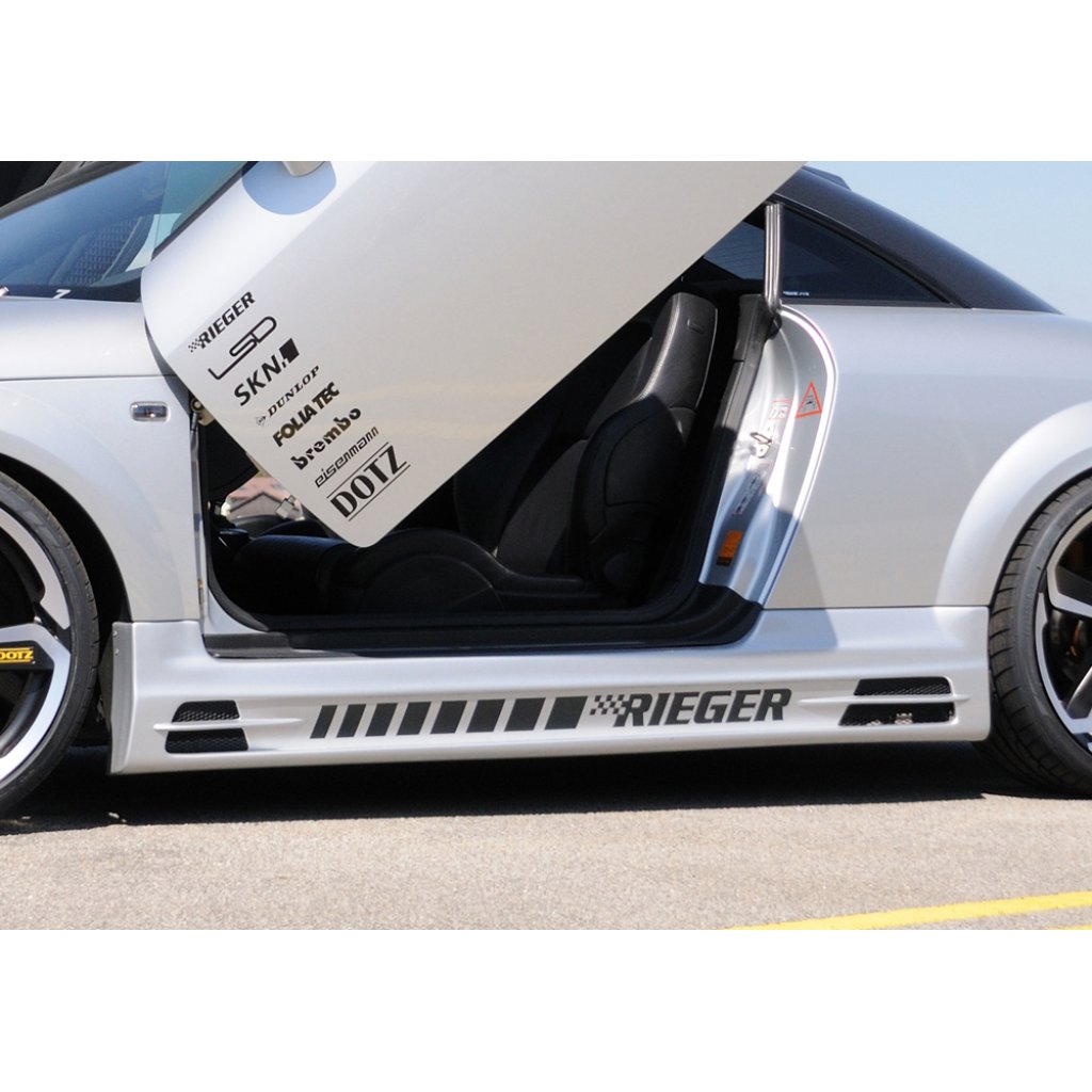 Rieger boční práh mont. strana pravá pro Audi TT 8N kupé, roadster, r.v. 98-03, plast ABS bez povrchové úpravy, s prolisem, s prolisem a dvěma výřezy