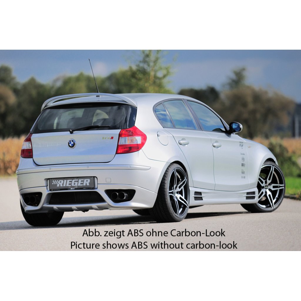 Rieger boční práh mont. strana pravá pro BMW řada 1 E87 4-dvéř., sedan vč. faceliftu, r.v. 04/07-08/11, 09/04-03/07, plast ABS s povrchovou úpravou Carbon-Look, s prolisem