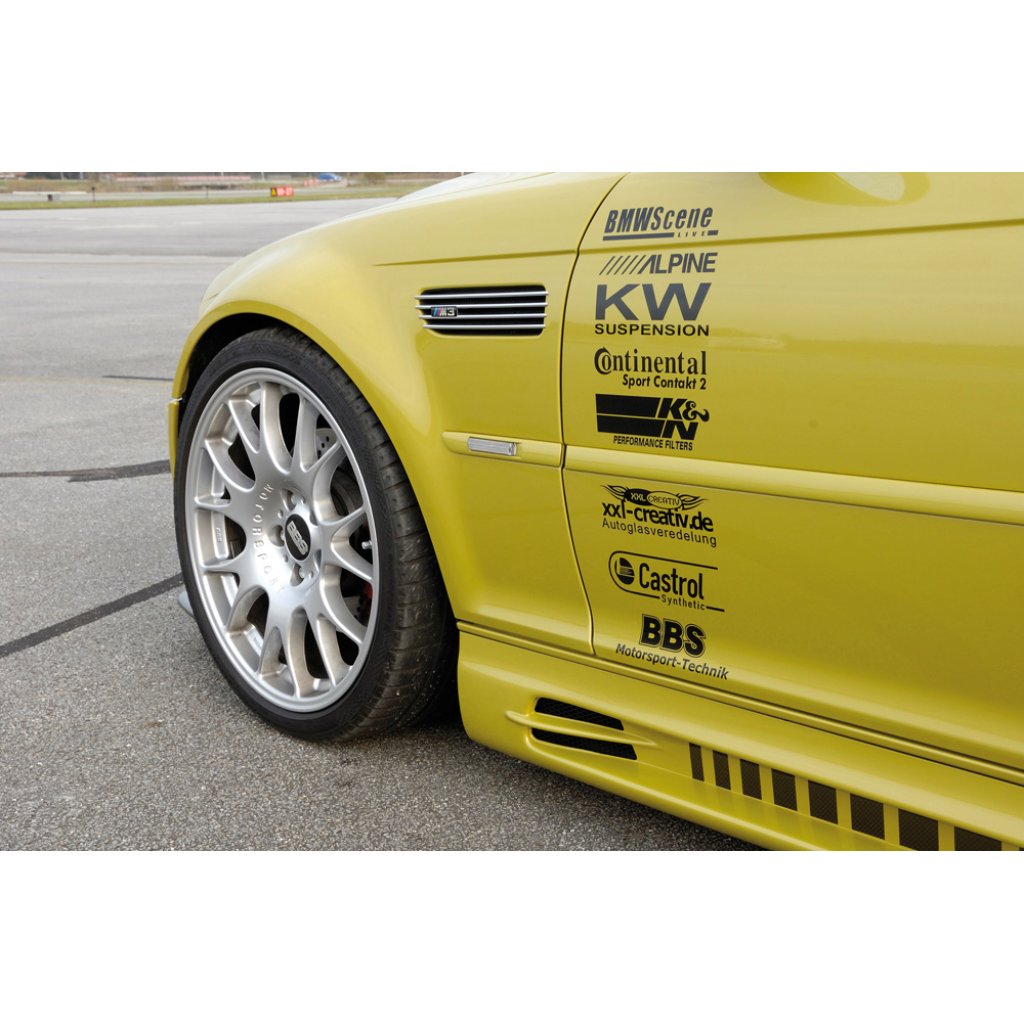 Rieger boční práh mont. strana pravá pro BMW řada 3 E46 touring vč. faceliftu, r.v. 02/02-, 02/98-12/01, plast ABS bez povrchové úpravy, s prolisem, s prolisem a dvěma výřezy