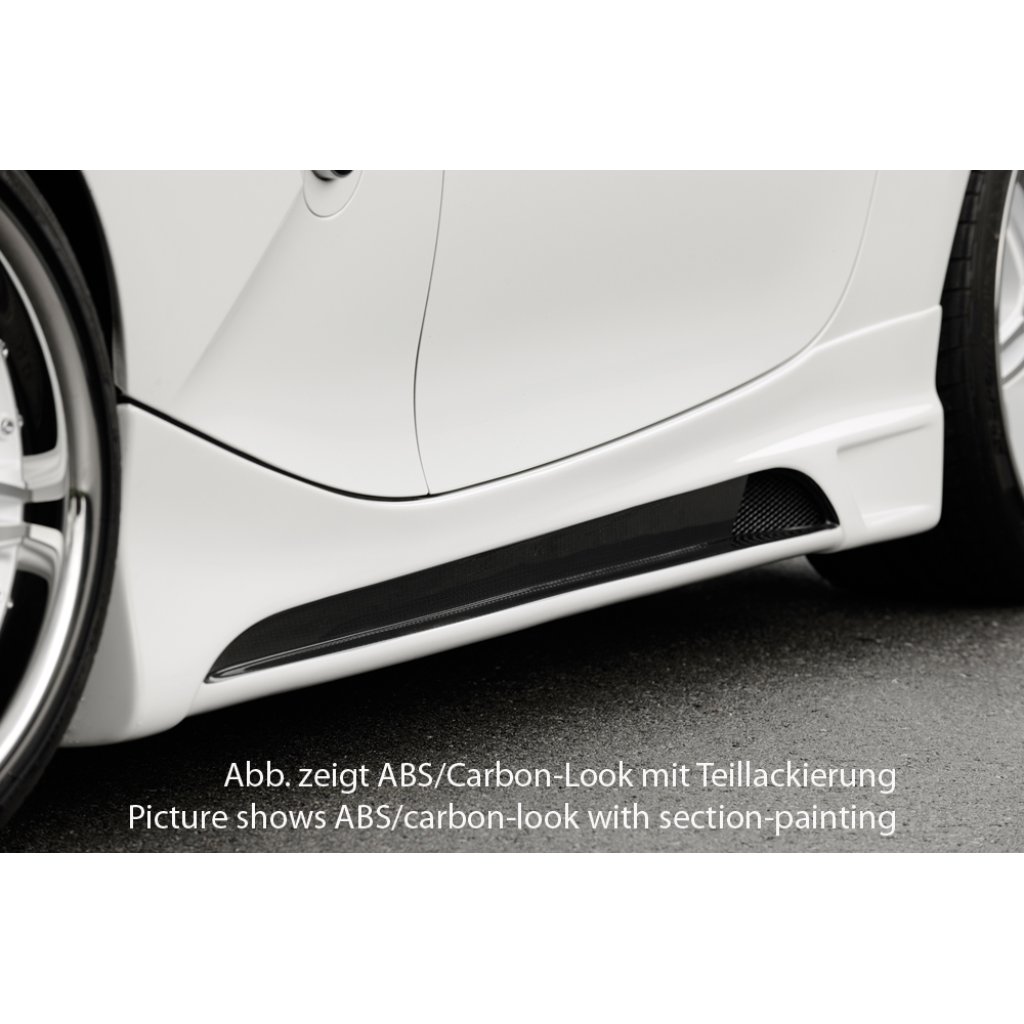 Rieger boční práh mont. strana pravá pro BMW Z4 E85 roadster vč. faceliftu, r.v. 01/06-03/09, 02/03-12/05, plast ABS bez povrchové úpravy, s prolisem a výřezem