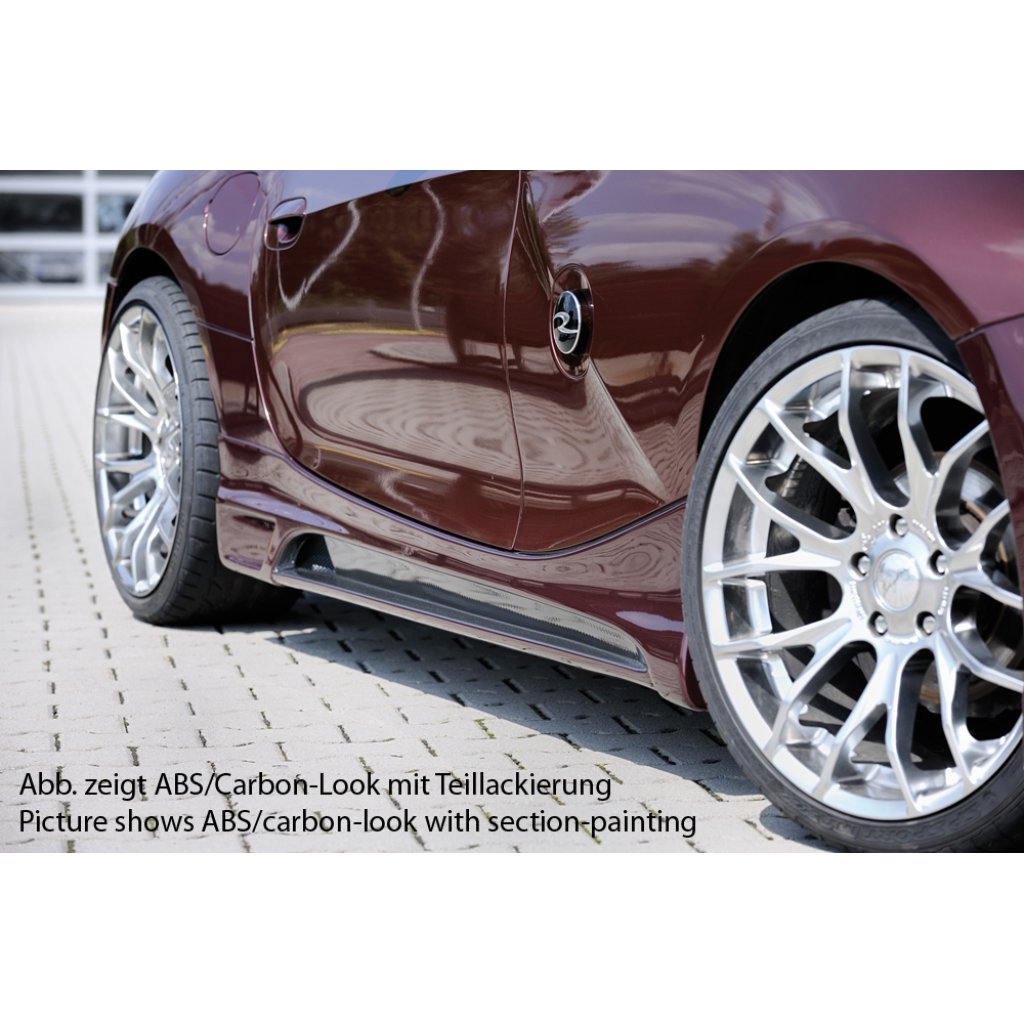 Rieger boční práh mont. strana pravá pro BMW Z4 E85 roadster vč. faceliftu, r.v. 01/06-03/09, 02/03-12/05, plast ABS bez povrchové úpravy, s prolisem a výřezem