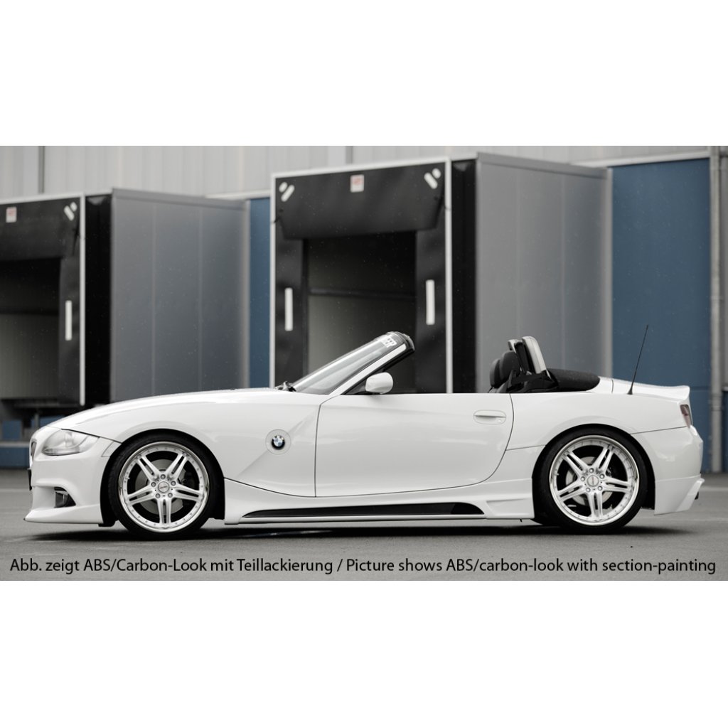 Rieger boční práh mont. strana pravá pro BMW Z4 E85 roadster vč. faceliftu, r.v. 01/06-03/09, 02/03-12/05, plast ABS bez povrchové úpravy, s prolisem a výřezem