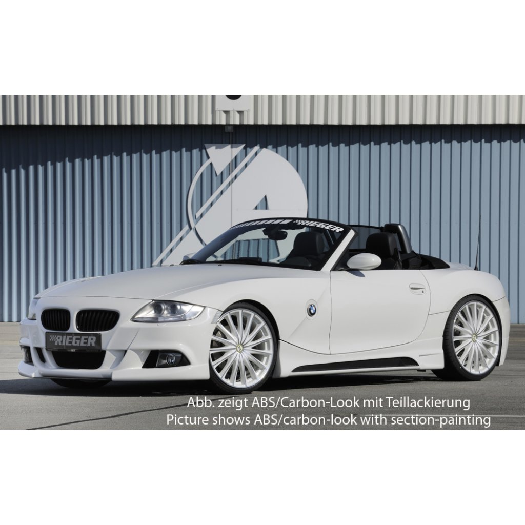 Rieger boční práh mont. strana pravá pro BMW Z4 E85 roadster vč. faceliftu, r.v. 01/06-03/09, 02/03-12/05, plast ABS bez povrchové úpravy, s prolisem a výřezem