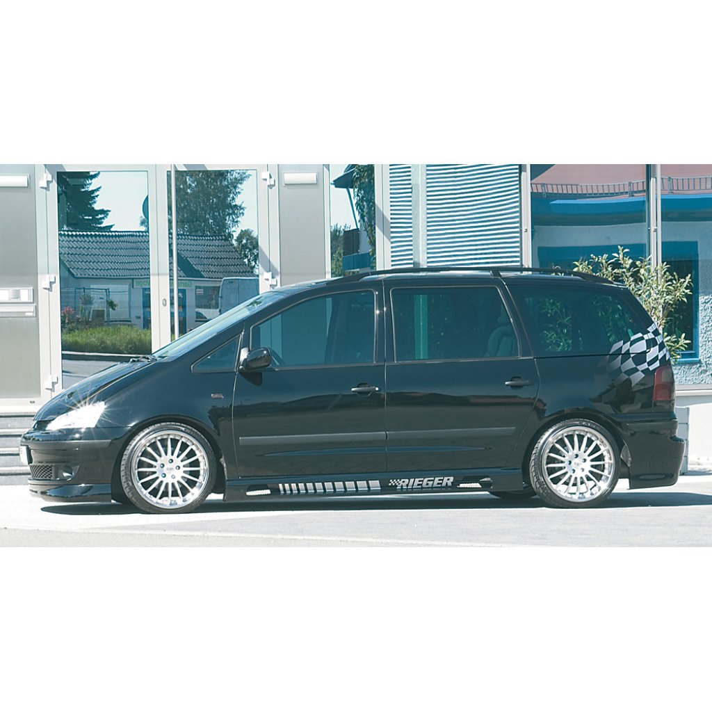 Rieger boční práh mont. strana pravá pro Ford Galaxy WGR van (model od r.v. 2000), r.v. 04/00-, plast ABS bez povrchové úpravy, s prolisem, s prolisem a dvěma výřezy