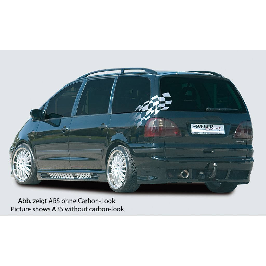 Rieger boční práh mont. strana pravá pro Ford Galaxy WGR van (model od r.v. 2000), r.v. 04/00-, plast ABS s povrchovou úpravou Carbon-Look, s prolisem, s prolisem a dvěma výřezy