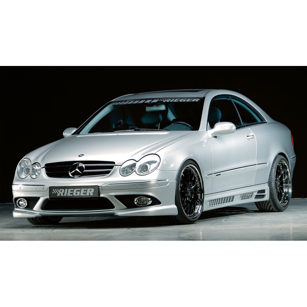 Rieger boční práh mont. strana pravá pro Mercedes CLK W209 kabriolet, kupé vč. faceliftu, r.v. 00/02-06/04, 07/04-, plast ABS bez povrchové úpravy, s prolisem, s prolisem a dvěma výřezy