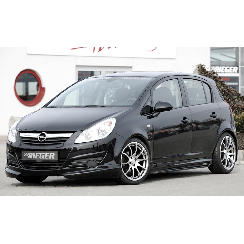 Rieger boční práh mont. strana pravá pro Opel Corsa D 5-dvéř. vč. faceliftu, r.v. 01/11-, 07/06-12/10, plast ABS bez povrchové úpravy, s prolisem a výřezem