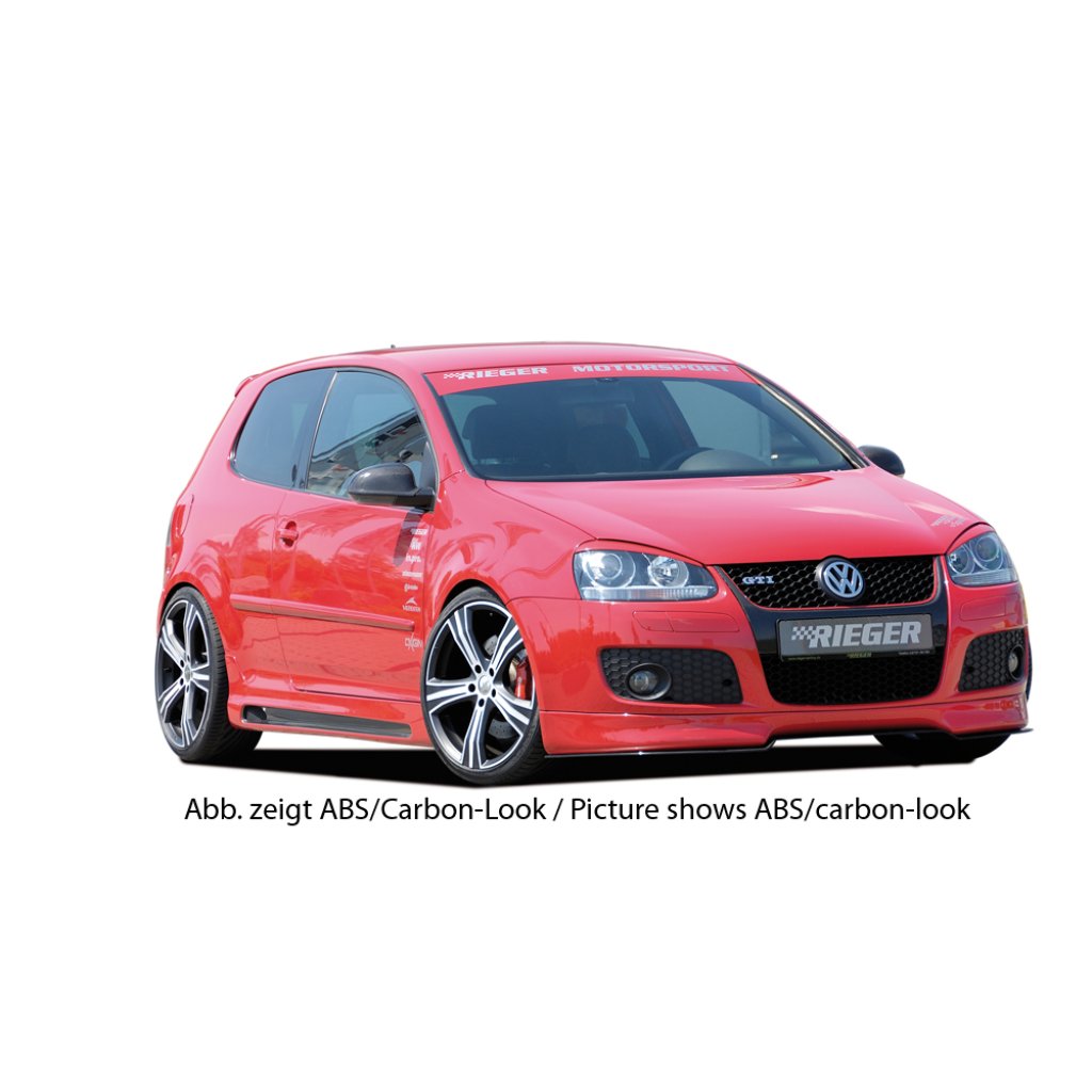 Rieger boční práh mont. strana pravá pro Volkswagen Golf 5 1K 3-dvéř., GTI, R32, plast ABS bez povrchové úpravy, s prolisem a výřezem