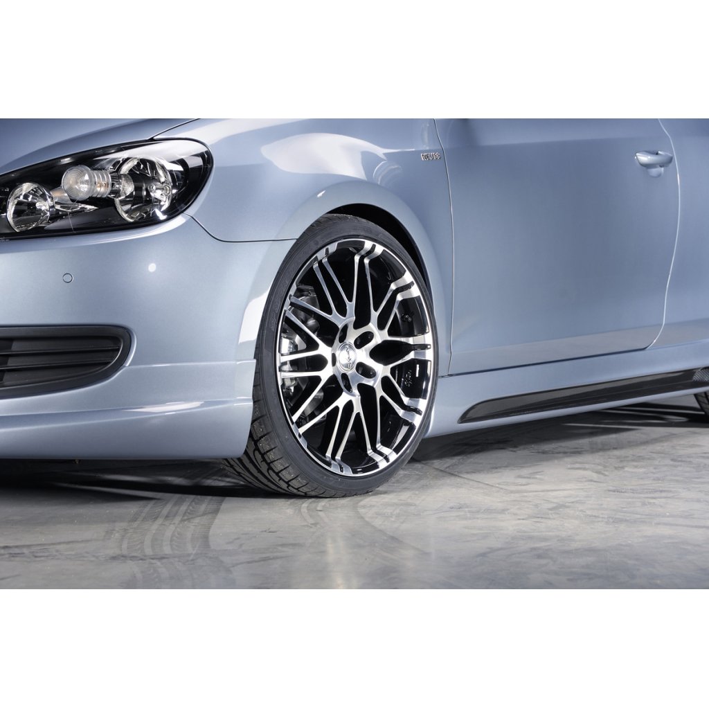Rieger boční práh mont. strana pravá pro Volkswagen Golf 6 vč. GTD, GTI 3-dvéř., 5-dvéř., kabriolet, variant, plast ABS s povrchovou úpravou Carbon-Look, s prolisem a výřezem